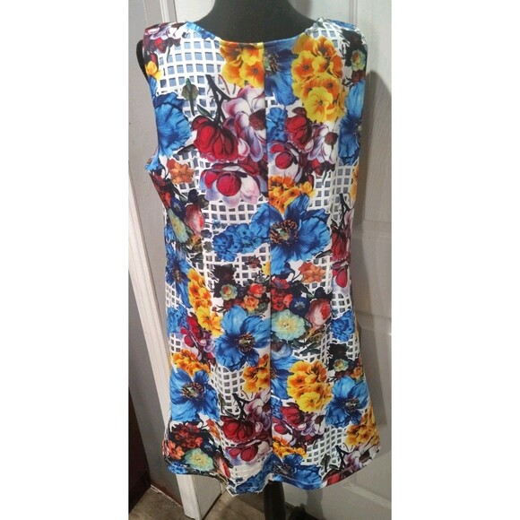 SIGNATURE BY ROBBIE BEE FLORAL DRESS SLEEVELESS SCOOP NECK MULTICOLOR XLARGE - Picture 2 of 12